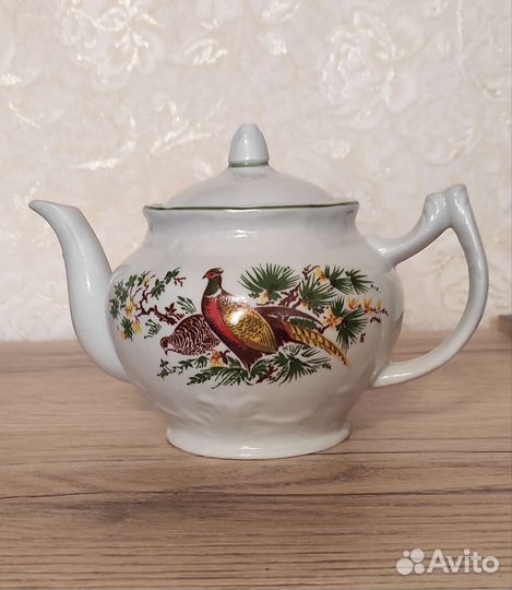 Чайник с фазанами заварочный СССР завод Вербилки