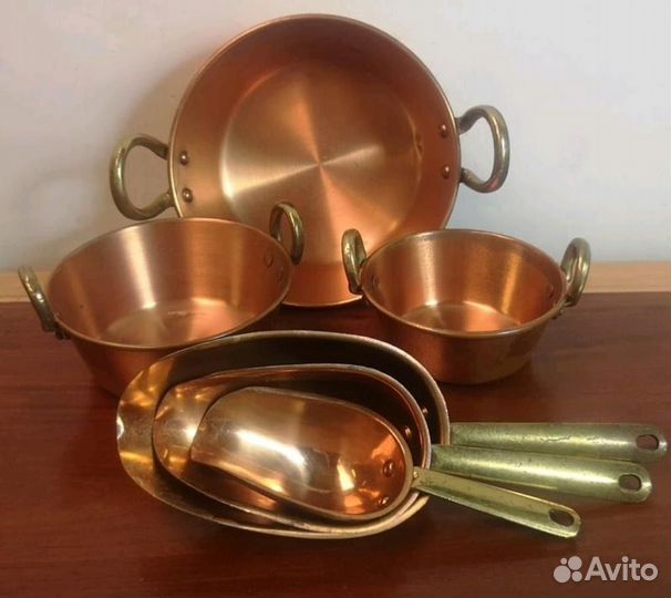 Набор винтажной медной посуды