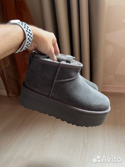 Угги ультрамини на платформе Ugg Platform Grey