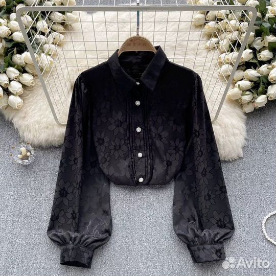 Винтажная блуза с бантиком (брошь)