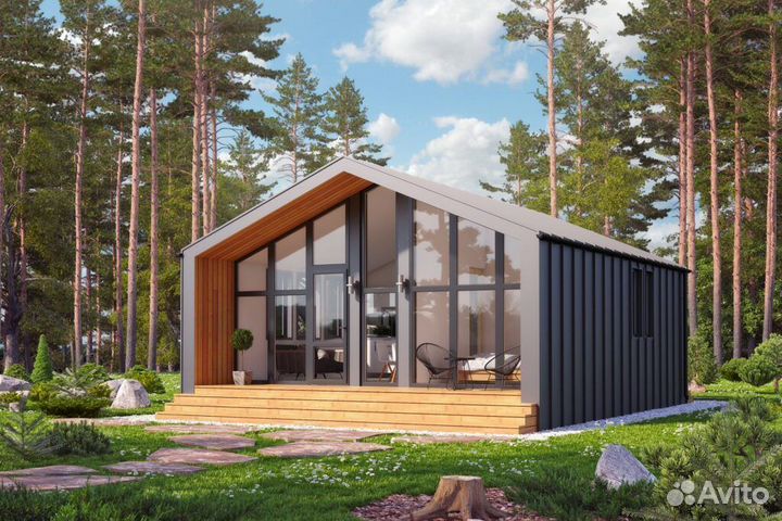 Каркасный дом под ключ 68м2 Барнхаус68