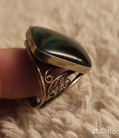 Кольцо с малахитом СССР