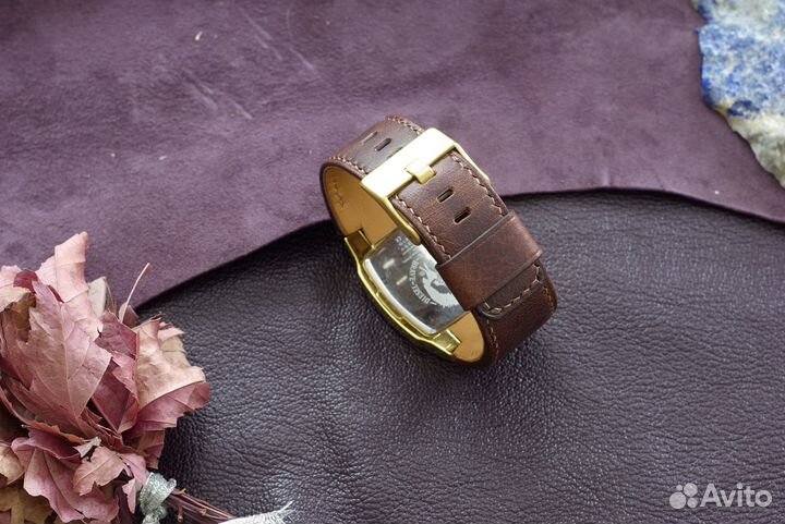 Кожаный ремешок на часы Diesel. На заказ Handmade