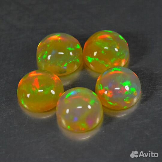 Опал натуральный 5,03Ct 5шт 7мм VVS Радужный