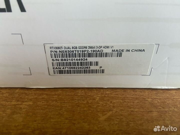 Видеокарта Palit GeForce RTX 3060 Ti