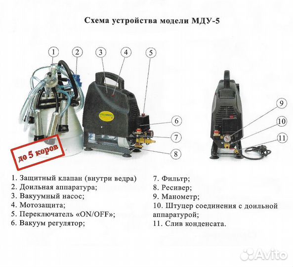 Доильный аппарат мду-5