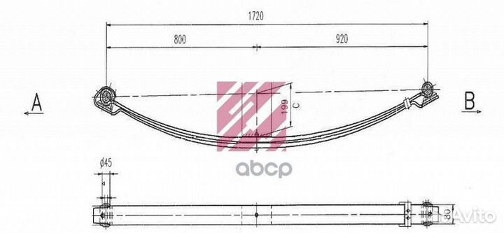 Рессора Mercedes о.н. 6743204202 (M1023400, ER