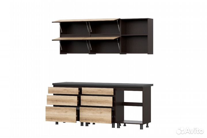 Кухня новая 2.0м стильная топ цельная столешница