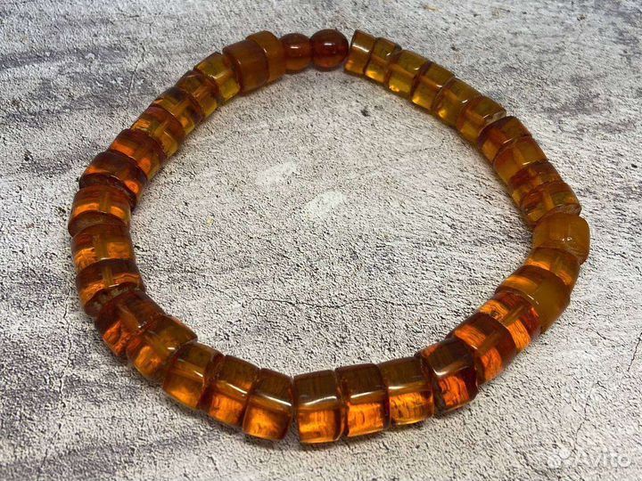 Янтарные бусы натуральные. Шайба. СССР