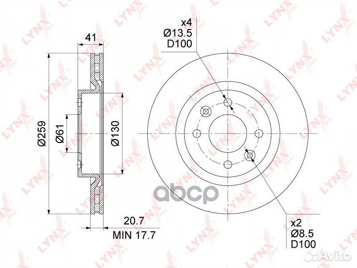 Диск тормозной перед прав/лев LCV renault L