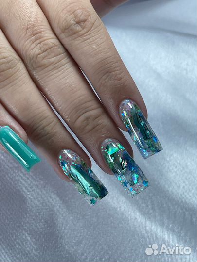 Маникюр, Выкладной френч, Наращивание ногтей