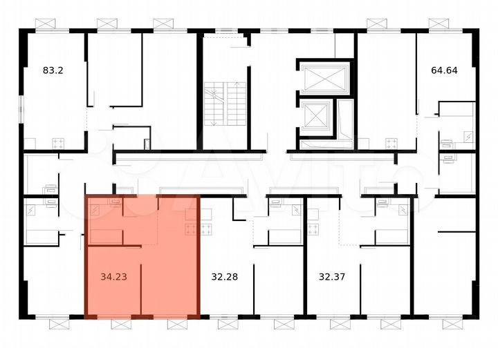 1-к. квартира, 34,2 м², 13/17 эт.
