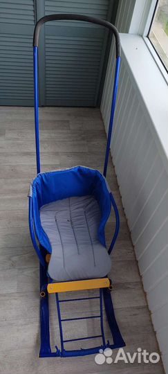 Детские зимние санки на колесиках