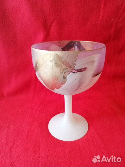 Винтажная авторская стеклянная конфетница