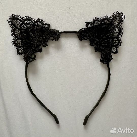 Ободок ушки чёрные кошка