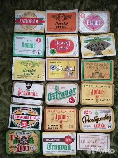 Коллекционная этикетка 18 шт