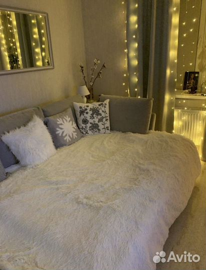 Плед пушистый травка