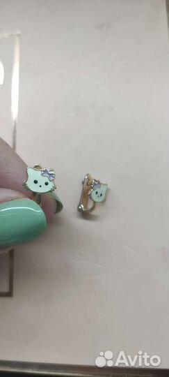 Золотые серьги детские бу
