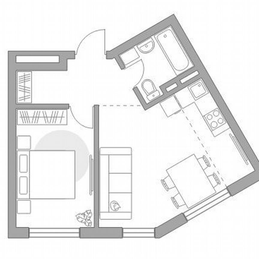 2-к. квартира, 41,7 м², 4/5 эт.