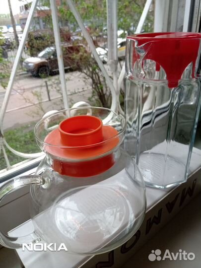 Стеклянный кувшин времён СССР новый