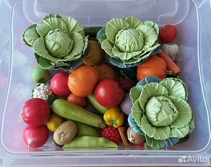 Миниатюра: овощи и фрукты из полимерной глины