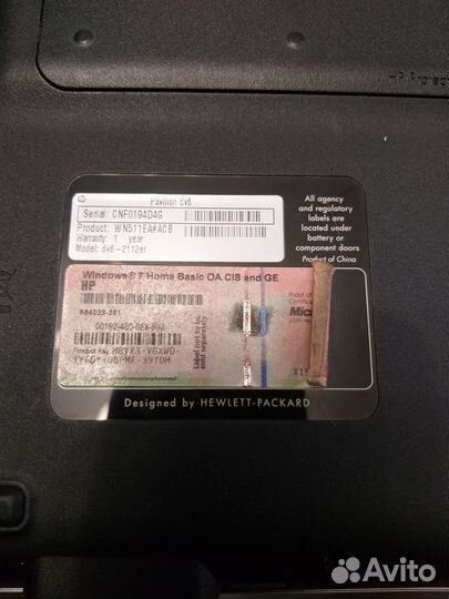 Ноутбук hp pavilion gv6