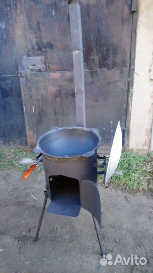 Печь для казана с трубой