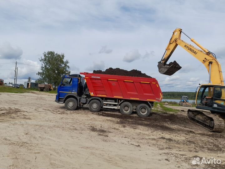 Чернозём перегной торф песок шебень грунт