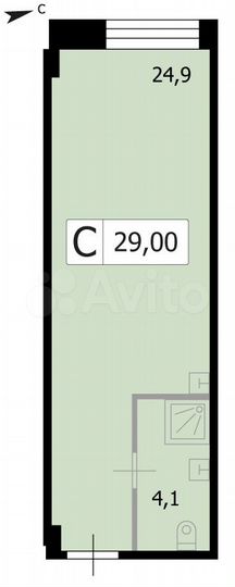 Квартира-студия, 29 м², 5/8 эт.
