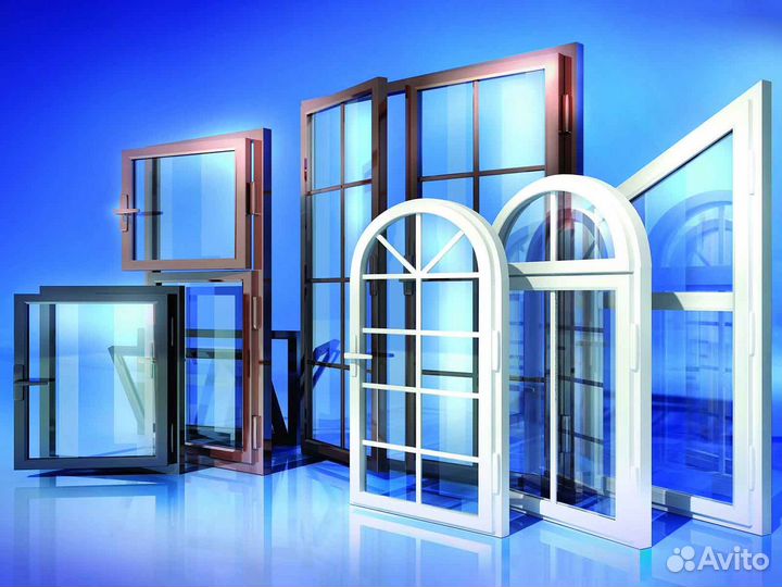 Ремонт окон, стеклопакет Эконом RAL65105