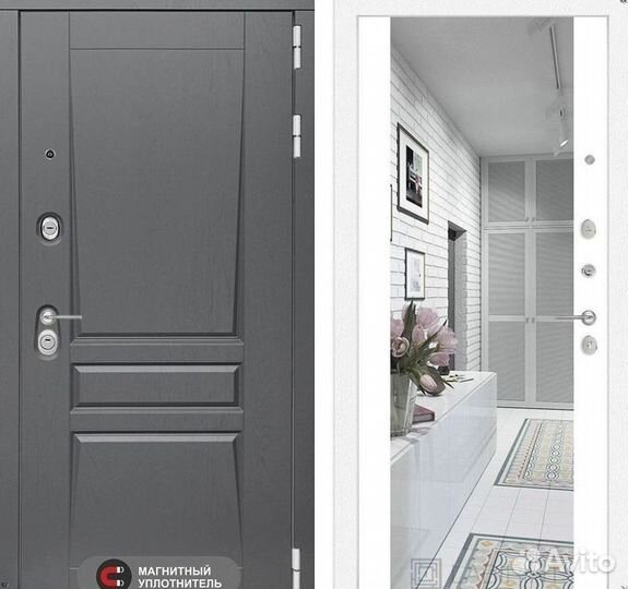 Дверь входная Серая шумо-изоляционная Платинум