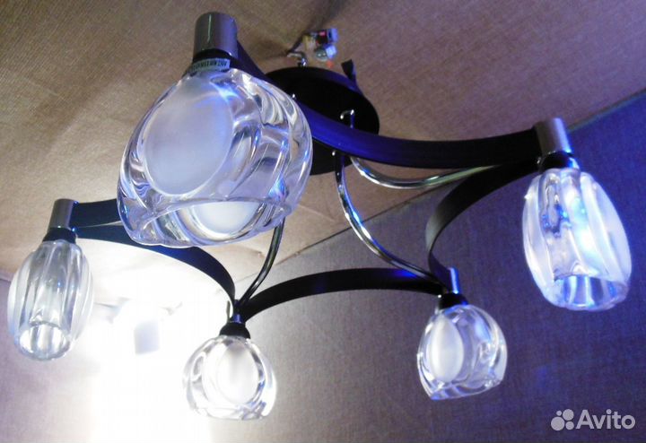 Люстра Потолочная NH7175/5S-Z181 хром+венге