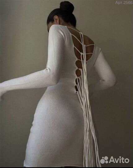 Стильные платья с открытой спиной (S M L)