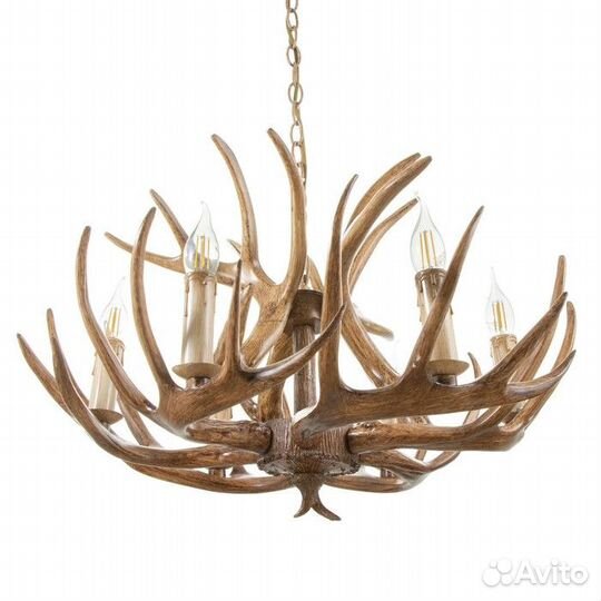 Люстра 'Рога' 6хЕ14 40Вт коричневый 65х65х40-130 с