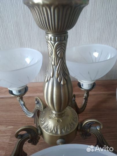 Люстра потолочная 5 рожков под бронзу