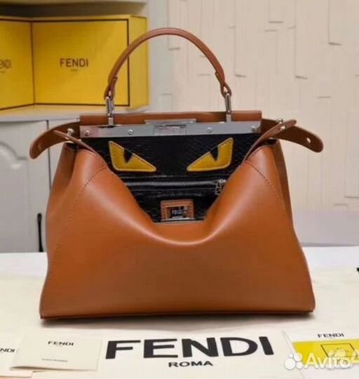 Сумка Fendi peekaboo натуральная кожа Новая