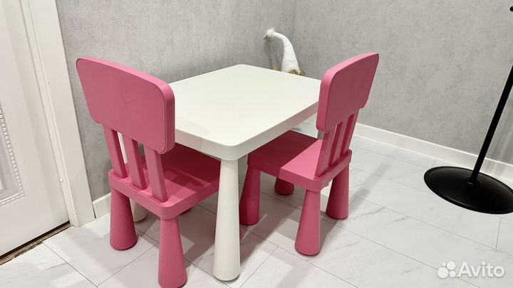 Детский стул и стол IKEA маммут