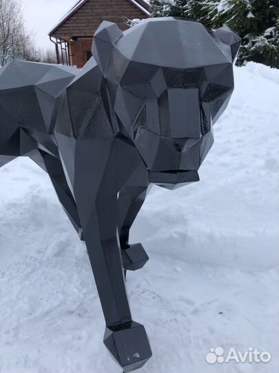 Полигональная фигура пантеры