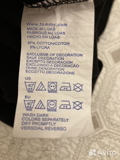 Футболка поло черная женская Tommy Hilfiger 46 р