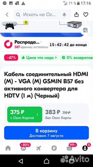 Кабель hdmi-VGA на запчасти