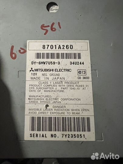 Магнитола на mitsubishi lancer 10