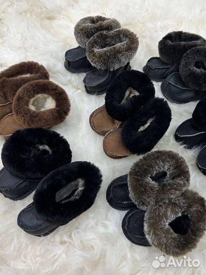 Чуни детские, овчина, резиновая подошва