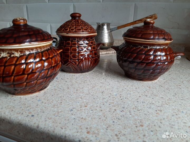 Горшочки для запекания глиняные