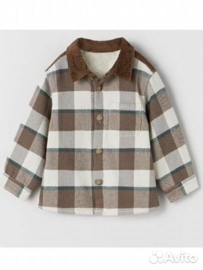 Рубашка детская утепленная Zara оригинал 98