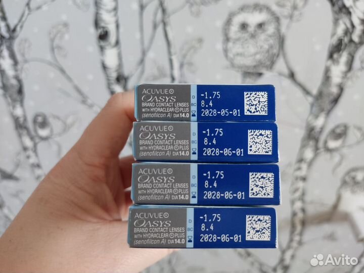 Линзы контактные acuvue oasys двухнедельные 1.75
