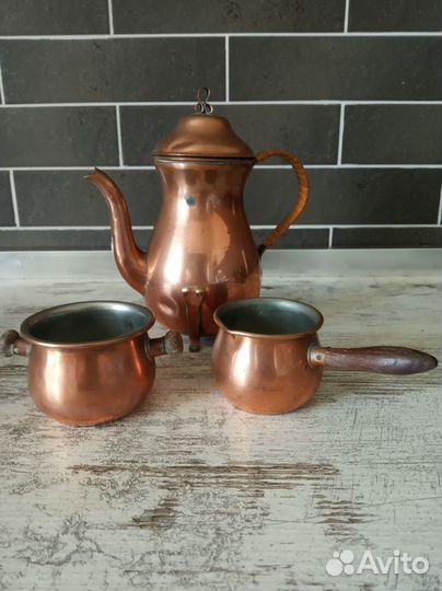 Набор для чая/кофе, чайник, латунь