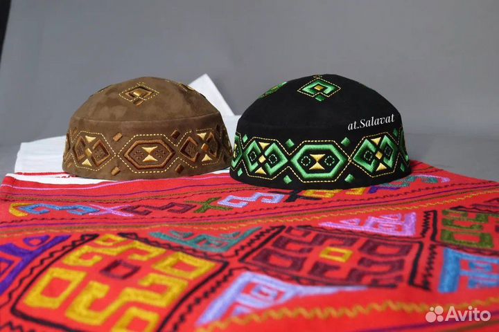 Тюбетейка башкирская из замши сувенир