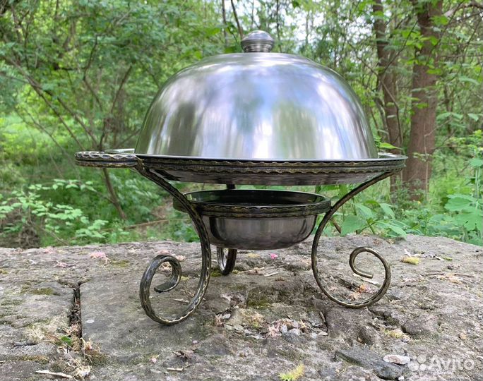 Садж с крышкой ручная работа нерж для отдыха