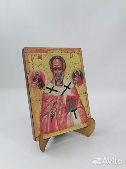 Николай Чудотворец, арт И001-8 / 15x20x3 см