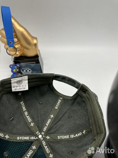 Кепка джинсовая Stone Island. Бейсболка мужская